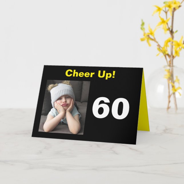 Carte Bravo ! 60e anniversaire Funny Grumpy Girl (Fleur jaune)