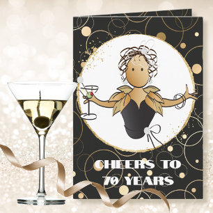 Carte Bravo à 70 Bold Glam Woman Cartoon 70e anniversair