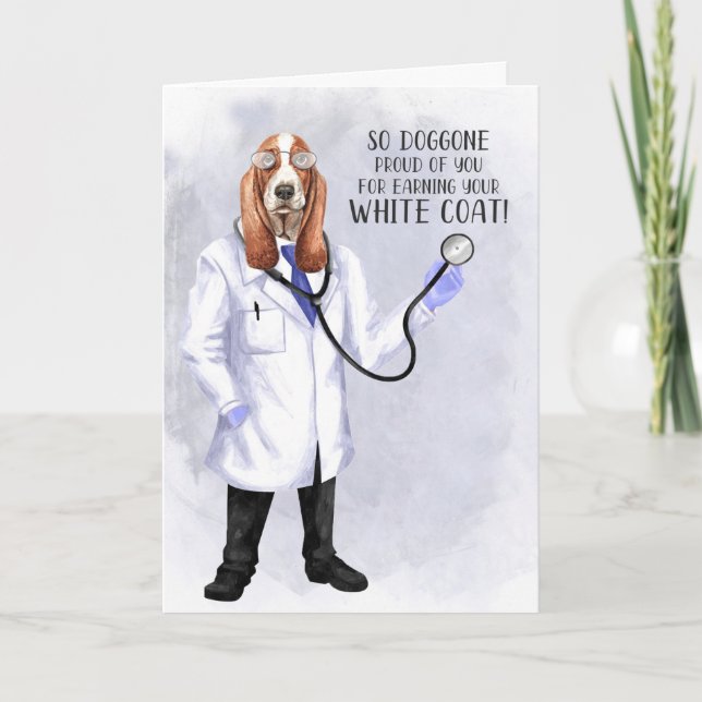 Carte Bravo blouse blonde Drôle Hound Dog Docteur (Devant)