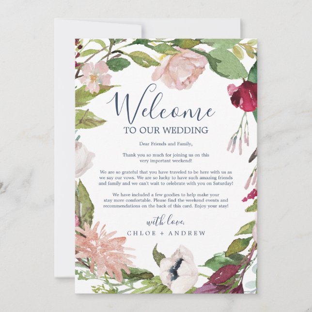 Carte Breeze tropical Bienvenue Lettre & Itinéraire (Devant)