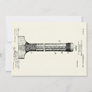 CARTE BREVET DE BATTE DE CRICKET - CIRCA 1906