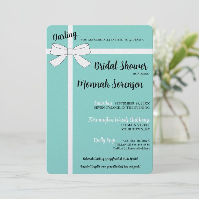 Carte BRIDE Classy & Fabuleux Celebration Shower Party (Debout devant)