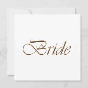Carte Bride écriture or blanc calligraphie élégante chic