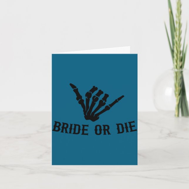 Carte Bride Or Die Rockstar Skeleton Bachelorette Party  (Devant)