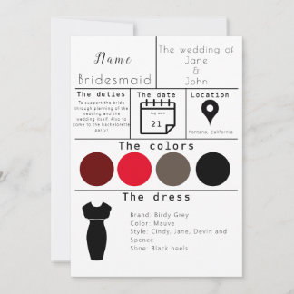 Carte Bridesmaid