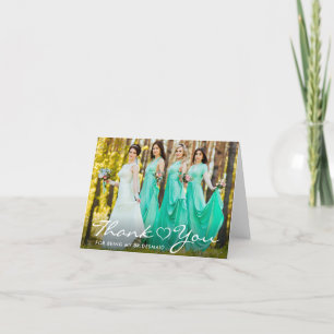 Carte Bridesmaid Script Heart Photo Merci Note