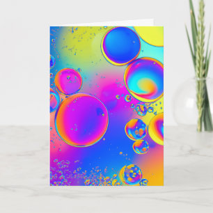 Carte Bright Bubbles Liquid Art Blank