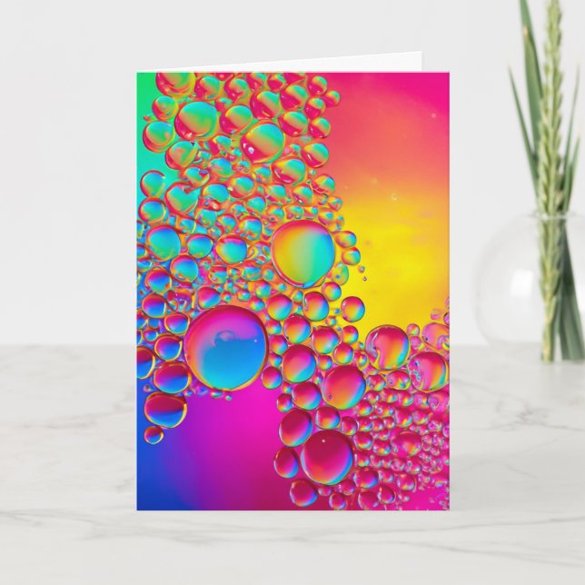 Carte Bright Bubbles Liquid Art Blank (Devant)