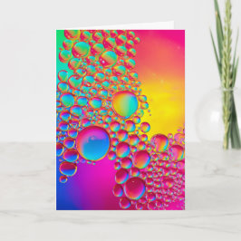 Carte Bright Bubbles Liquid Art Blank