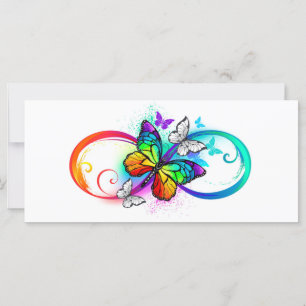 Carte Bright infinity with rainbow butterfly