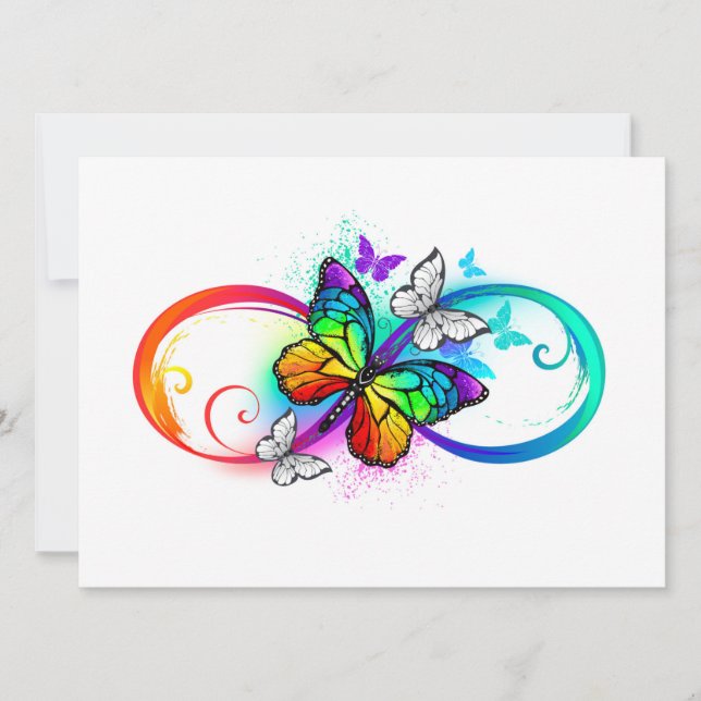 Carte Bright infinity with rainbow butterfly (Devant)