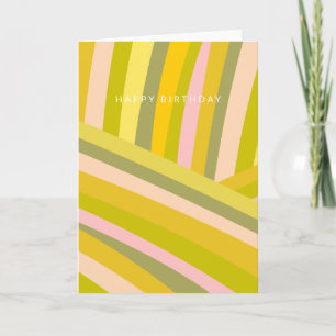 Carte Bright Modern Citrus Stripes Vert rose Anniversair