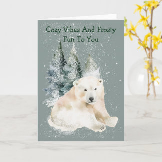 Carte Bright Polar Play Winter Greeting Card
