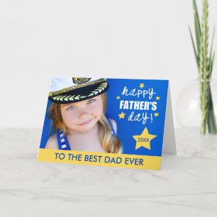 Carte Bright Stars Fête des pères Photo Grey Card