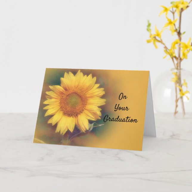 Carte Bright Sunflower Graduation Pour N'Importe Qui Car (Fleur jaune)