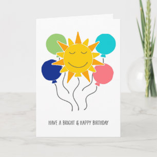 Carte Bright Sunshine and Balloons Joyeux Anniversaire