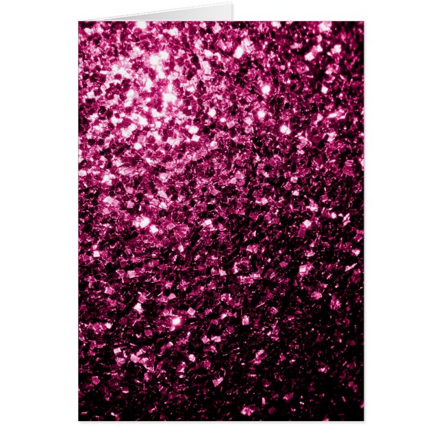 Carte brillante parties scintillant rose foncé (Devant)