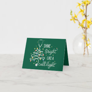 Carte Brillez comme une infirmière de nuit de Noël amusa