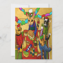 Carte British Christmas Dinner Cats