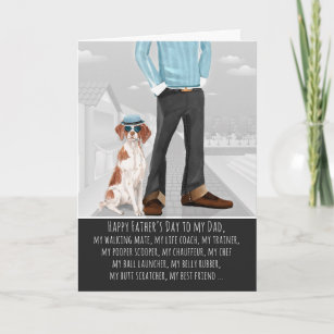 Carte Brittany Spaniel de la Fête des pères des chiens