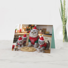 Carte Brittish Shorthair Christmas Cookies Card