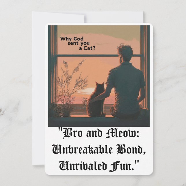Carte "Bro and Meow : Unbreakable Bond, Unrivaled Fun." (Devant)