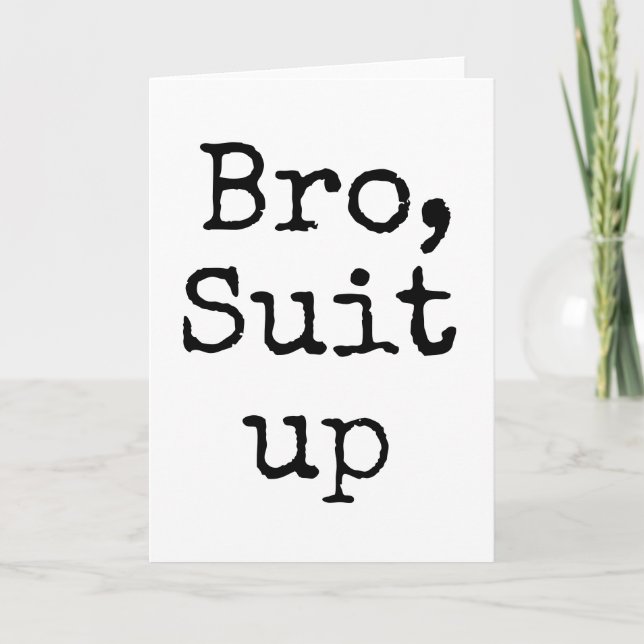 Carte Bro Gratuit Noir et Blanc, Cadeaux Groomsmen (Devant)