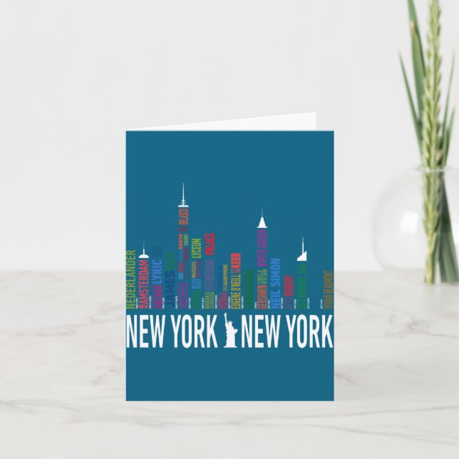 Carte Broadway Theaters New York Skyline  (Devant)