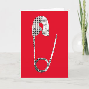 Carte broches de sécurité argent