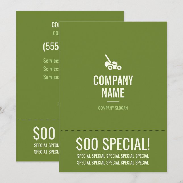 Carte Brochure 5x7 pour le soin de la pelouse (Devant / Derrière)