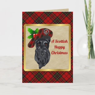 Carte Brodie Badge & Tartan Noël personnalisé