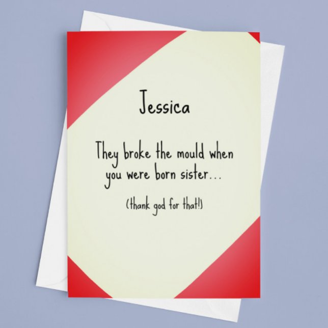 Carte Broke le moule Soeur Anniversaire (Créateur téléchargé)