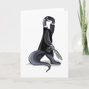 Carte Brontosaurus Habillé Comme Un Personnage De Film.