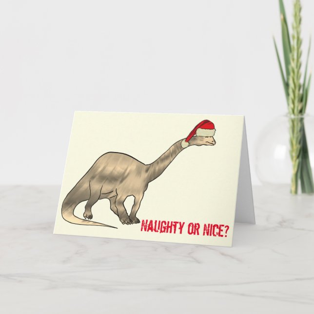 Carte Brontosaurus Père Noël Funny Dinosaur Festival Slo (Devant)