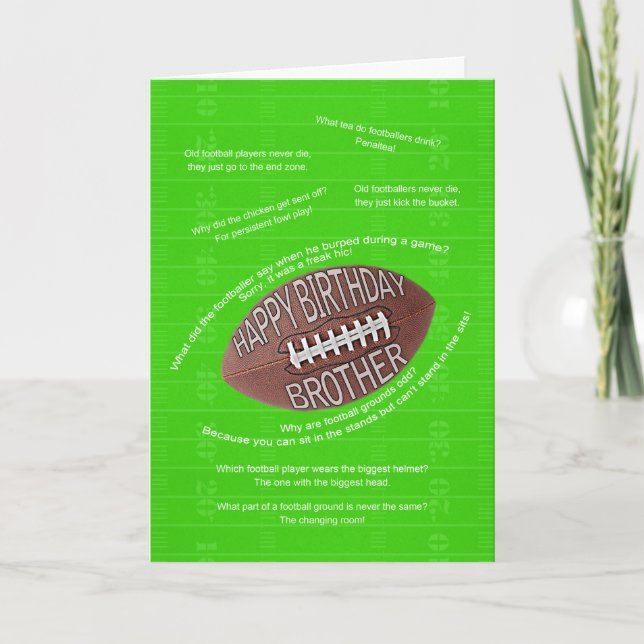 Carte Brother Birthday, les joues de foot (Devant)