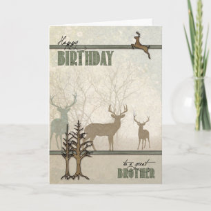 Carte Brother's Birthday Deer in the Woods