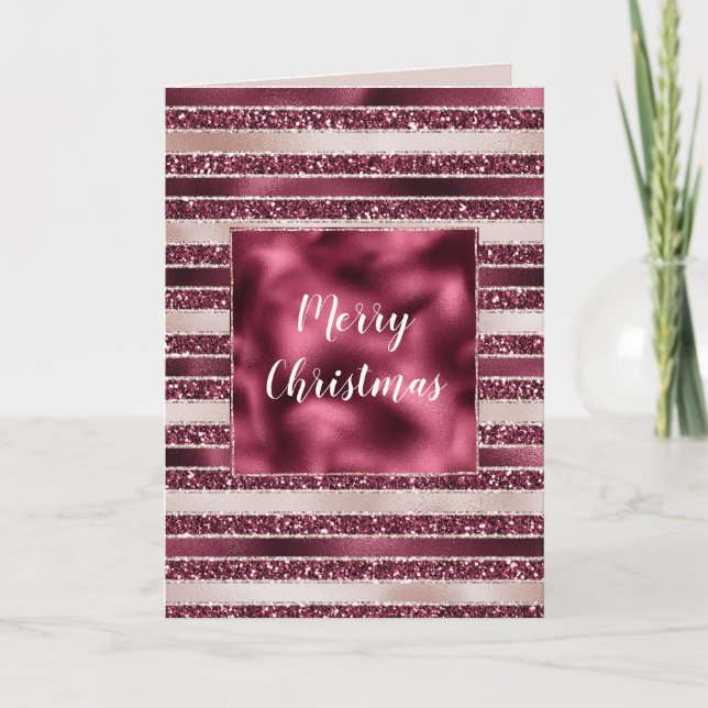 Carte Brousse rose Bourgogne rouge Parties scintillant r (Devant)