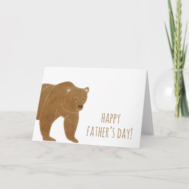 Carte Brown Bear Happy Fête des pères (Devant)