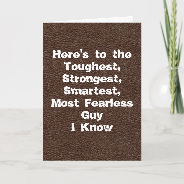 Carte Brown Cuir Tough Guy Bonne Fête des pères (Devant)