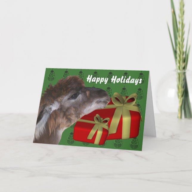 Carte Brown de vacances de Noël d'animal de ferme (Devant)