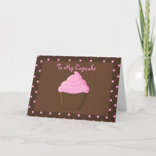 Carte Brown et Pink Cupcake Valentine's Day Card