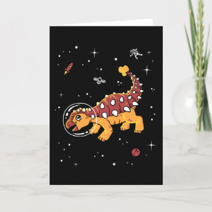 Carte Brown Et Tan Ankylosaurus Dinos Dans L'Espace