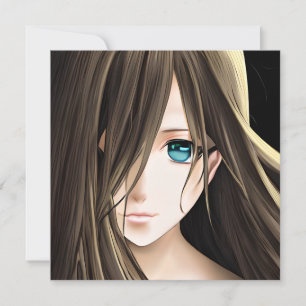 Carte Brown Haired Blue Eyed Anime Girl