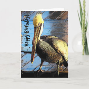 Carte Brown Pélican Bird Faune Animal Joyeux Anniversair