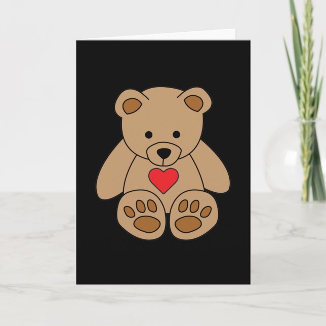 Carte Brown Teddy Bear Coeur Saint Valentin Je t'aime (Devant)