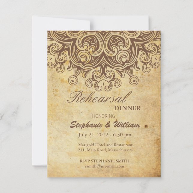 Carte Brown vintage pour le dîner (Devant)
