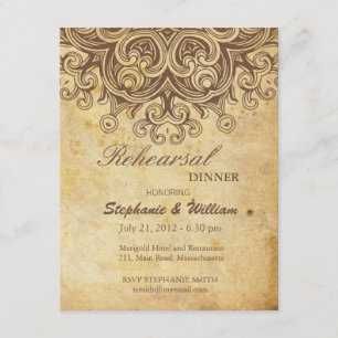 Carte Brown vintage pour le dîner