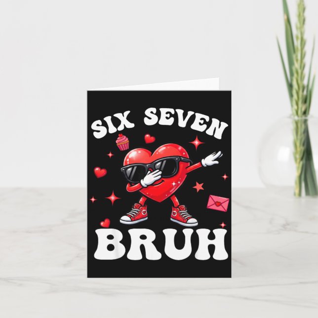 Carte Bruh 67 Six Seven Mème Dab Cœur Garçons Enfants Va (Devant)