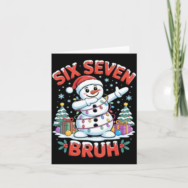 Carte Bruh 67 Six Seven Snowman Dabbing Christmas Shirts (Devant)