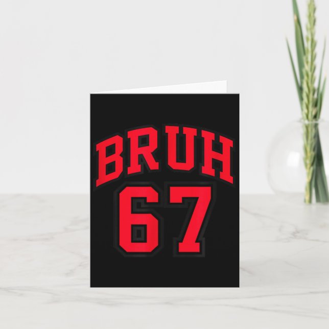Carte Bruh Basketball Style Number 67 Srt Bro Slang Meme (Devant)